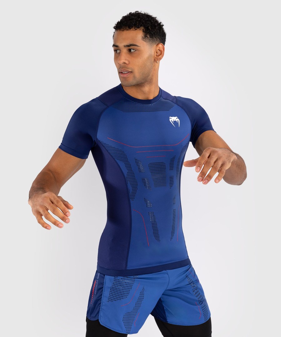 venum technical 3.0 rashguard met korte mouwen - nachtblauw