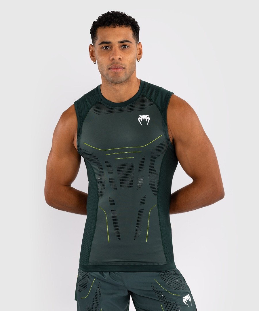 venum technical 3.0 mouwloos rashguard - bosgroen