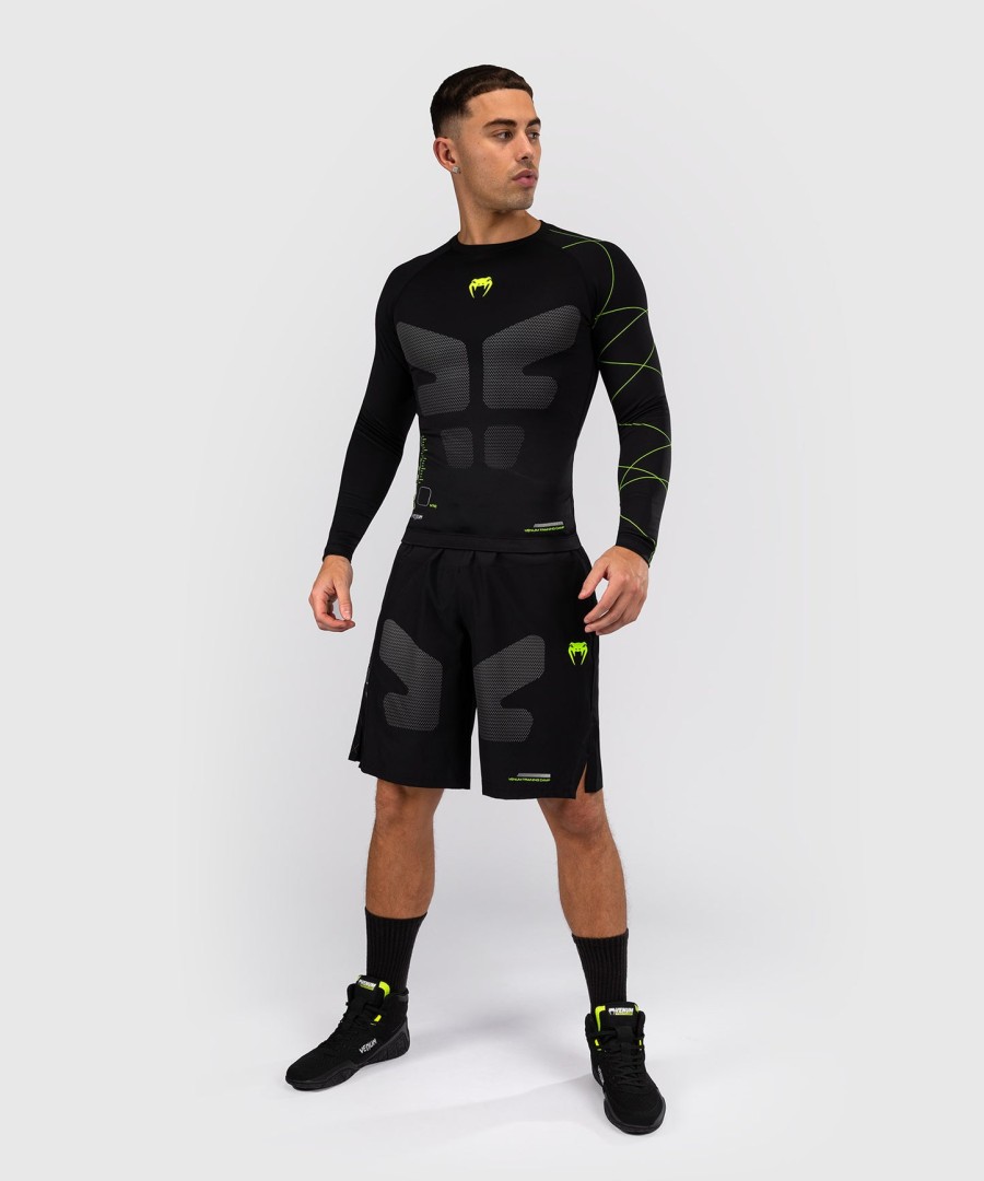 venum training camp 4.0 rashguard met lange mouwen - zwartneongroen