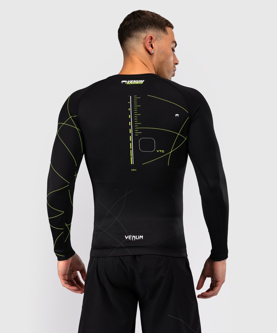 venum training camp 4.0 rashguard met lange mouwen - zwartneongroen