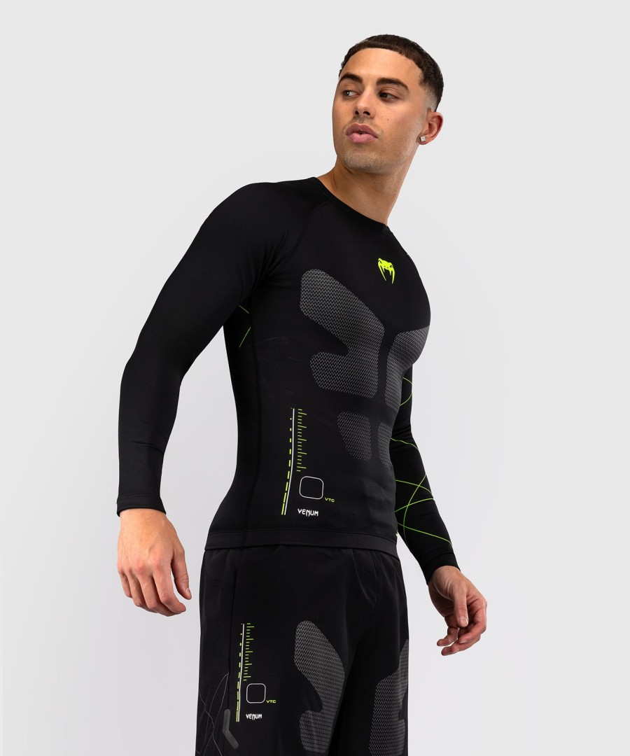 venum training camp 4.0 rashguard met lange mouwen - zwartneongroen