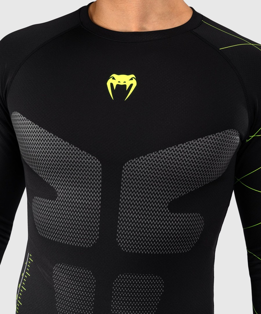 venum training camp 4.0 rashguard met lange mouwen - zwartneongroen