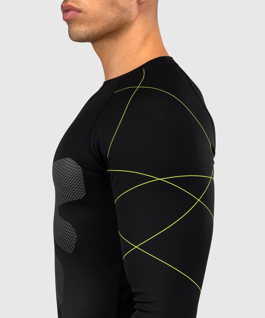 venum training camp 4.0 rashguard met lange mouwen - zwartneongroen