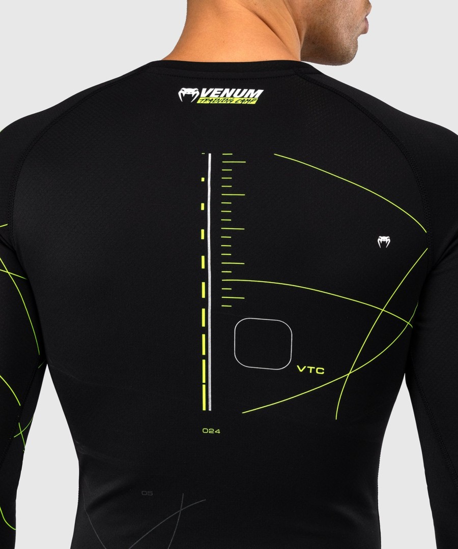 venum training camp 4.0 rashguard met lange mouwen - zwartneongroen