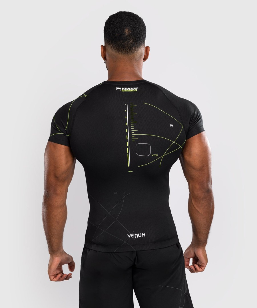 venum training camp 4.0 rashguard met korte mouwen - zwartneongroen
