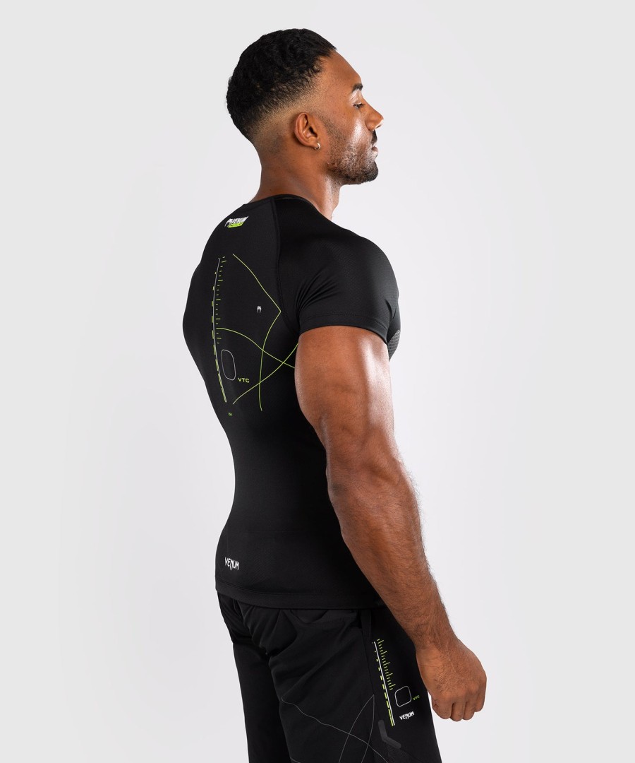 venum training camp 4.0 rashguard met korte mouwen - zwartneongroen