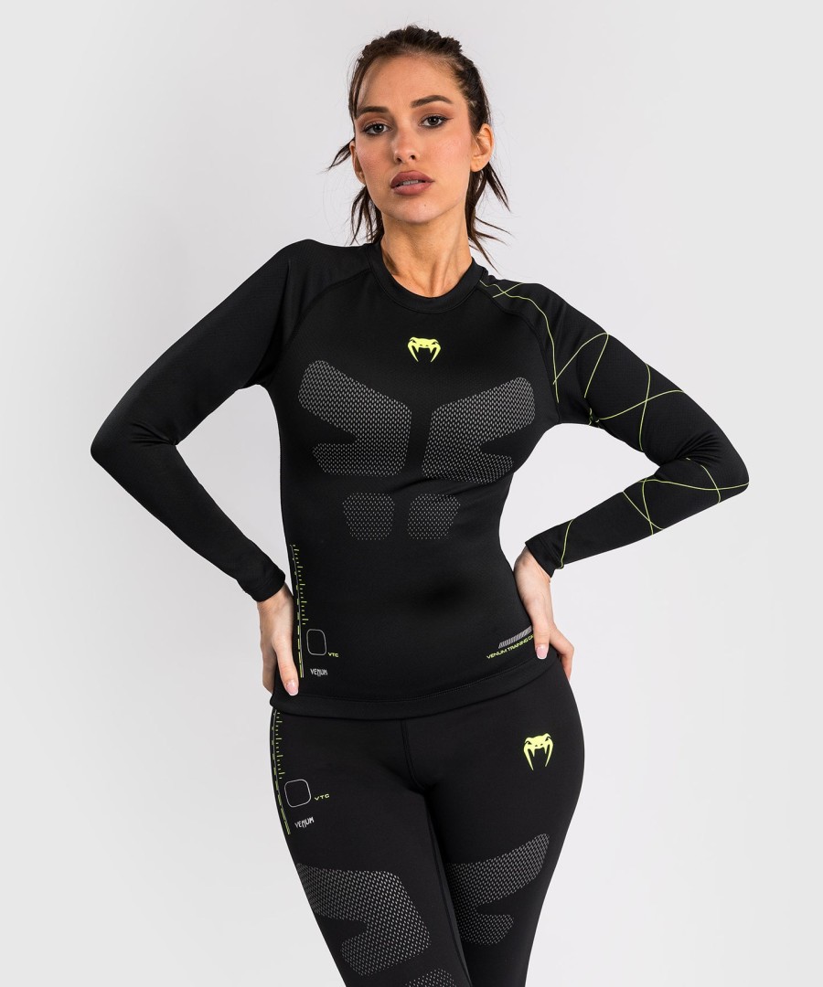 venum training camp 4.0 rashguard met lange mouwen - zwartneongroen