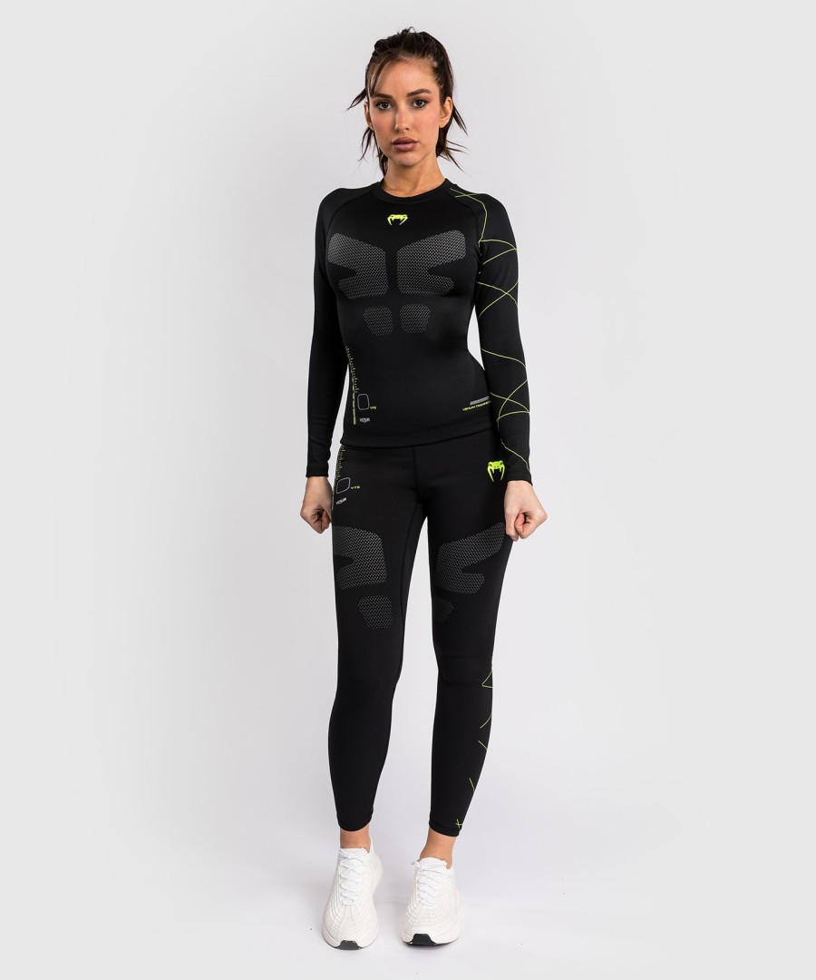 venum training camp 4.0 rashguard met lange mouwen - zwartneongroen