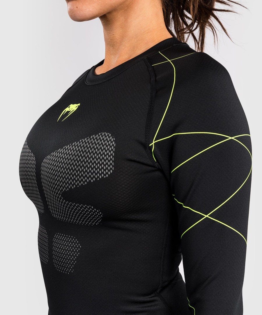 venum training camp 4.0 rashguard met lange mouwen - zwartneongroen