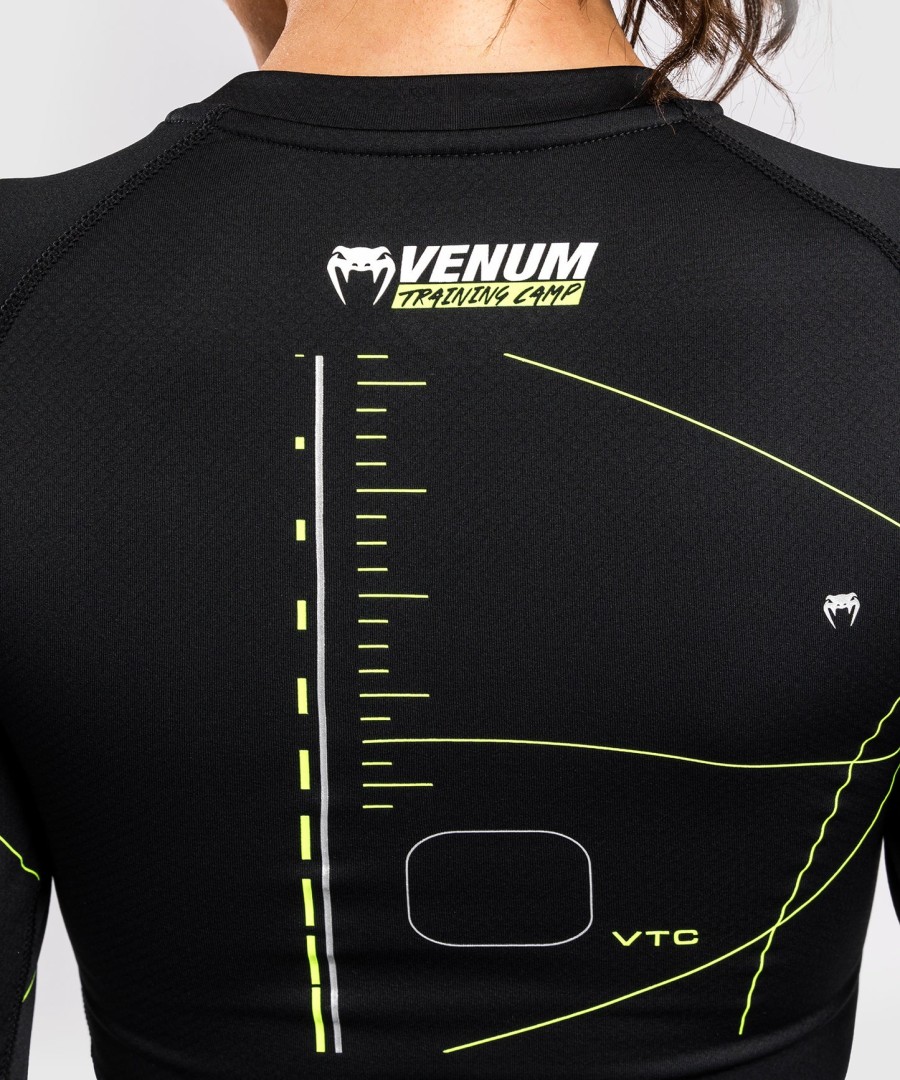 venum training camp 4.0 rashguard met lange mouwen - zwartneongroen