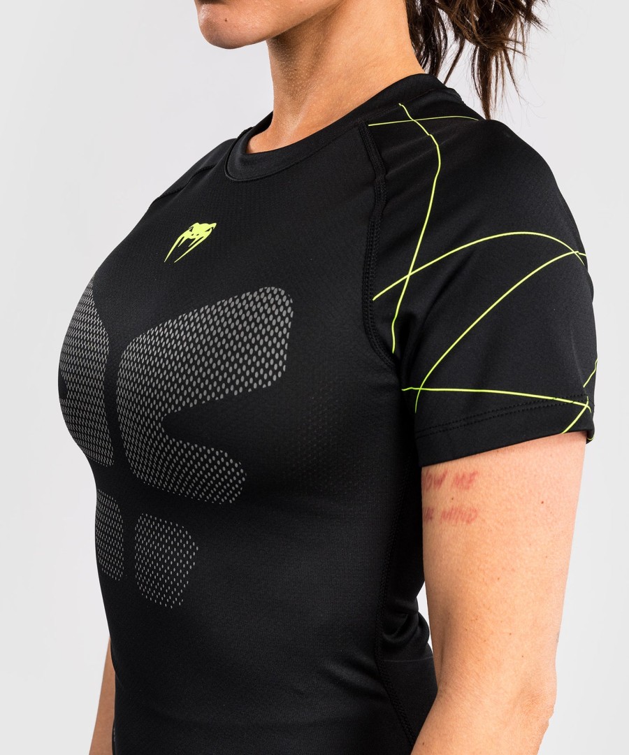 venum training camp 4.0 rashguard met korte mouwen - zwartneongroen