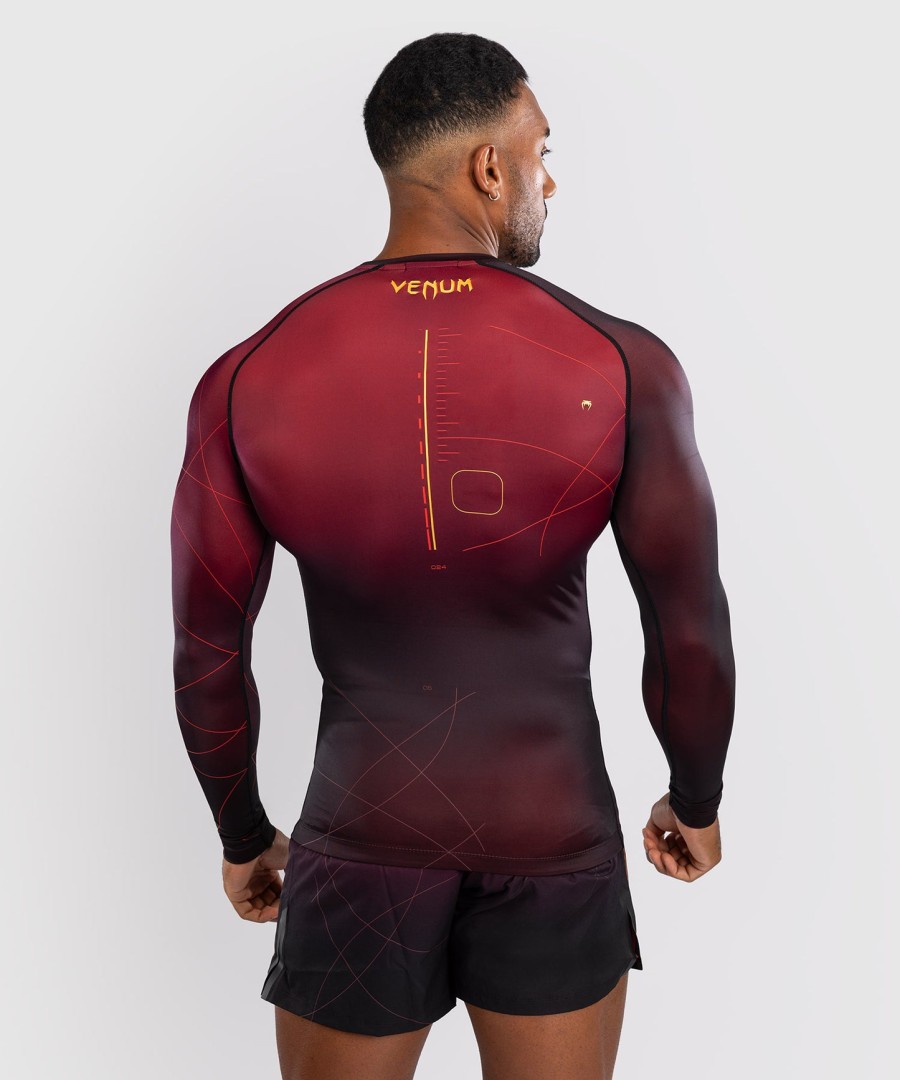 venum tactical xt rashguard met lange mouwen voor heren - zwartbordeauxgoud