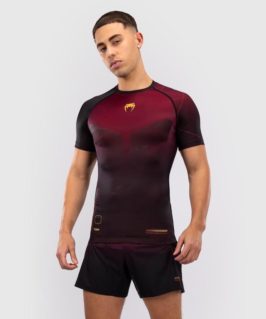 venum tactical xt rashguard met korte mouwen - zwartbordeauxgoud