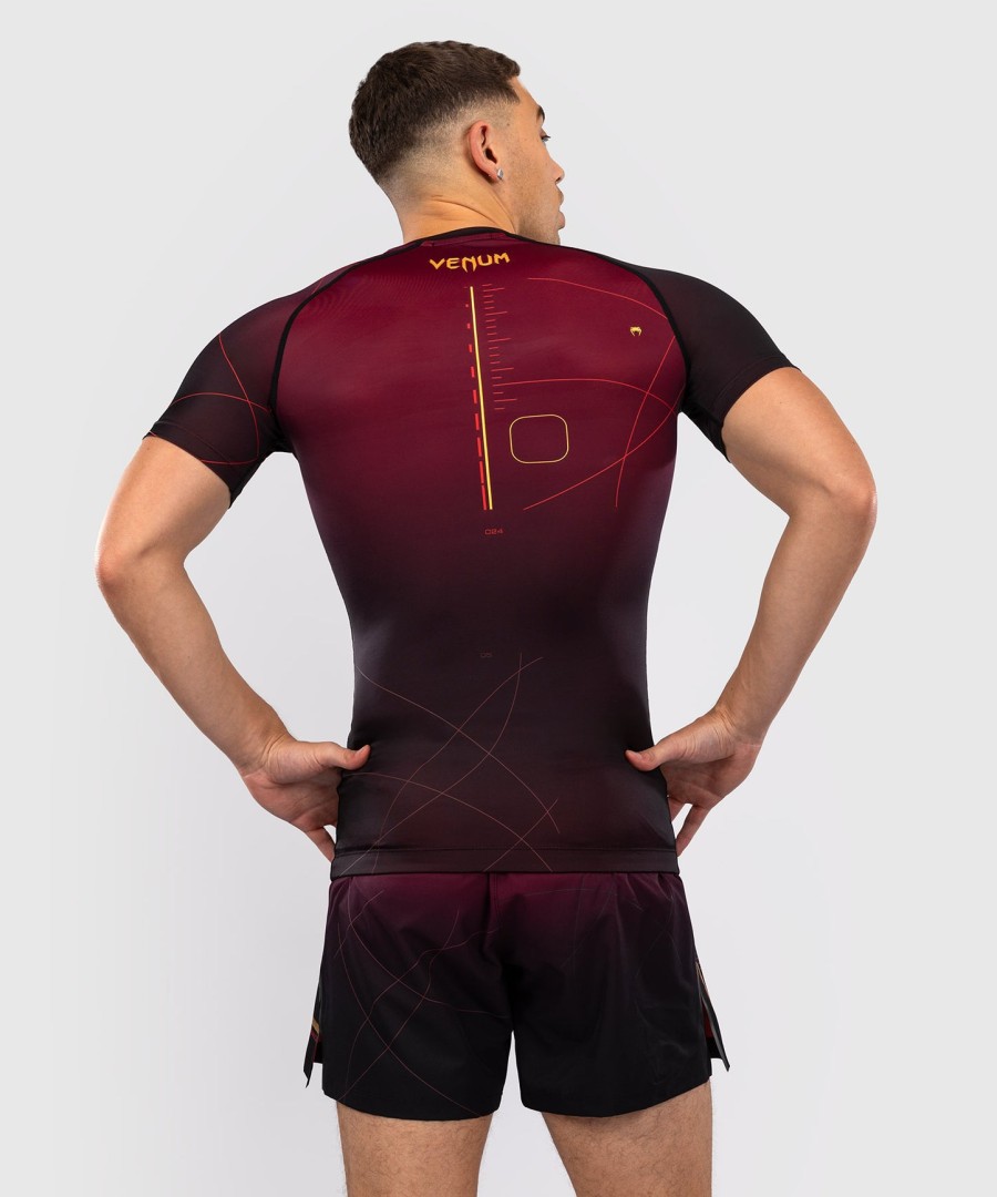 venum tactical xt rashguard met korte mouwen - zwartbordeauxgoud
