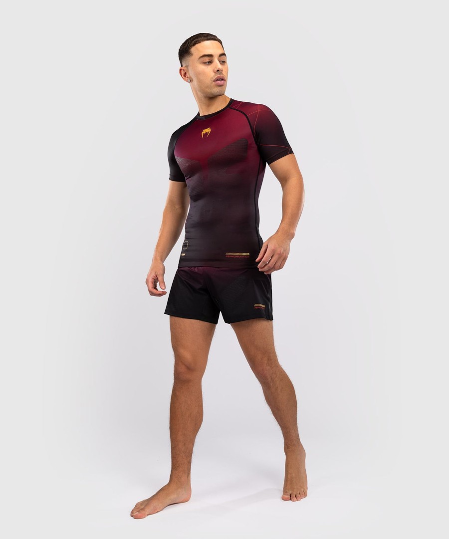 venum tactical xt rashguard met korte mouwen - zwartbordeauxgoud
