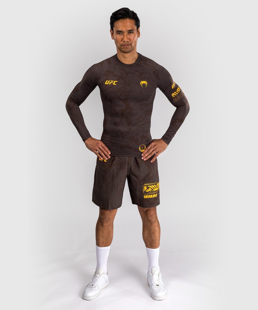 ufc fusion by venum fight week performance rashguard met lange mouwen voor heren - aardbruin