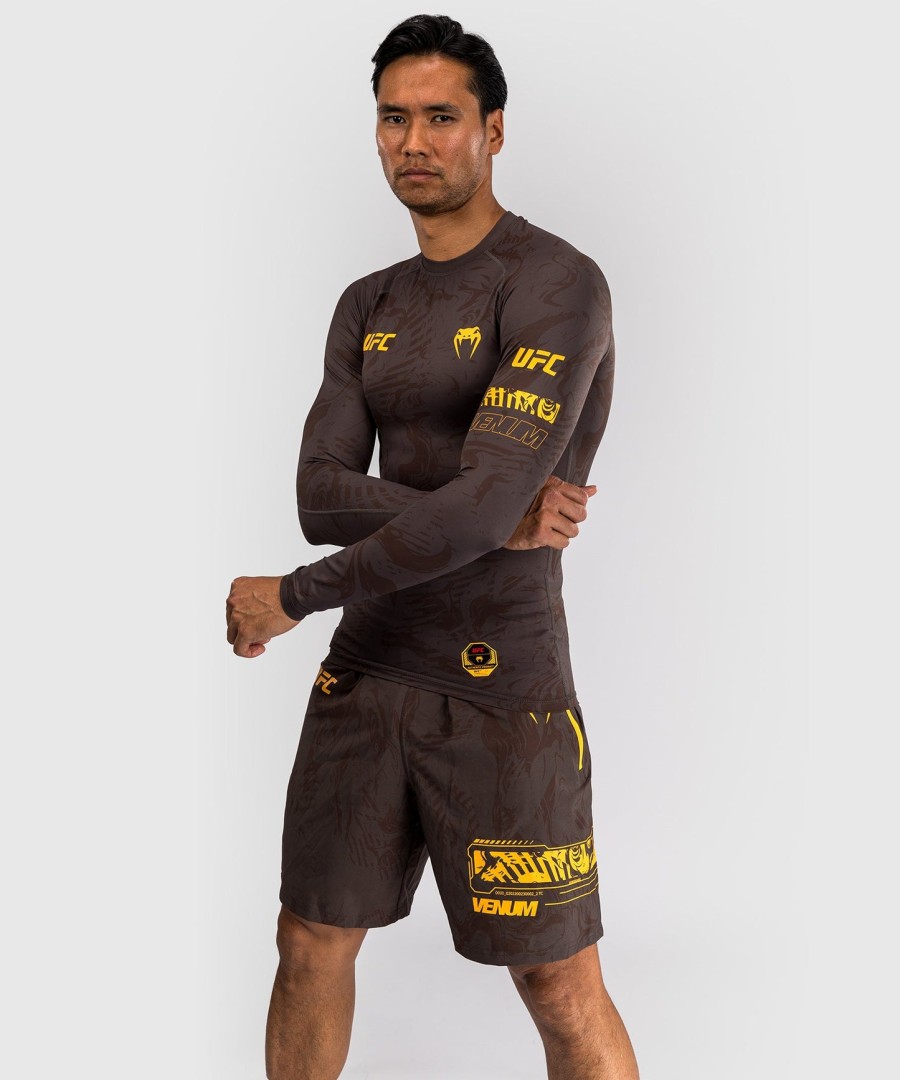ufc fusion by venum fight week performance rashguard met lange mouwen voor heren - aardbruin
