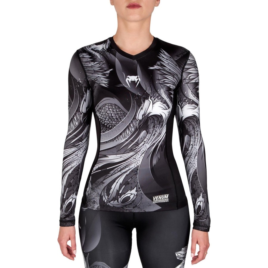 venum phoenix rashguard - lange mouwen - zwartwit - voor dames