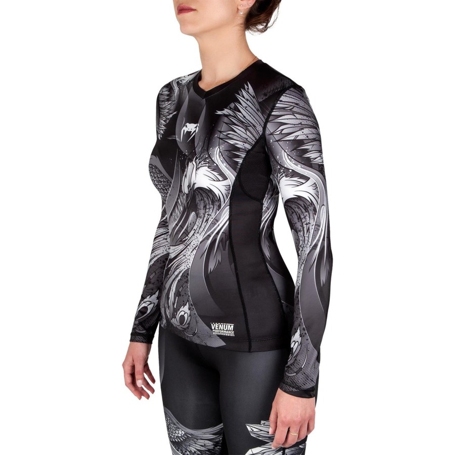 venum phoenix rashguard - lange mouwen - zwartwit - voor dames