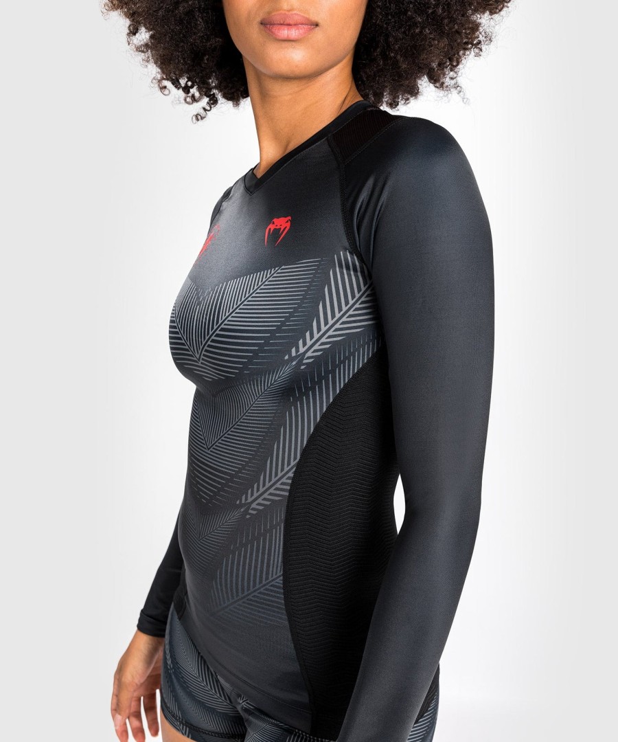 venum phantom rashguard met lange mouwen - voor dames - zwartrood