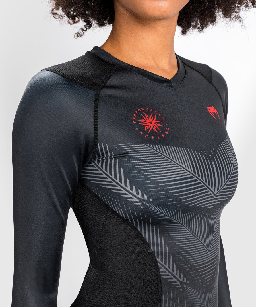 venum phantom rashguard met lange mouwen - voor dames - zwartrood