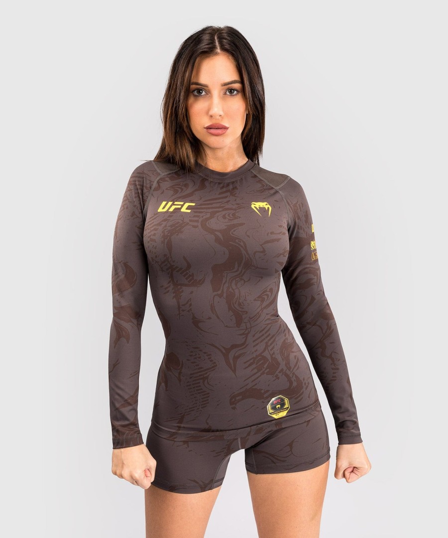 ufc fusion by venum fight week performance rashguard met lange mouwen voor dames - aardbruin