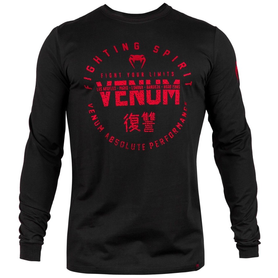 venum signature t-shirt - lange mouwen - zwartrood