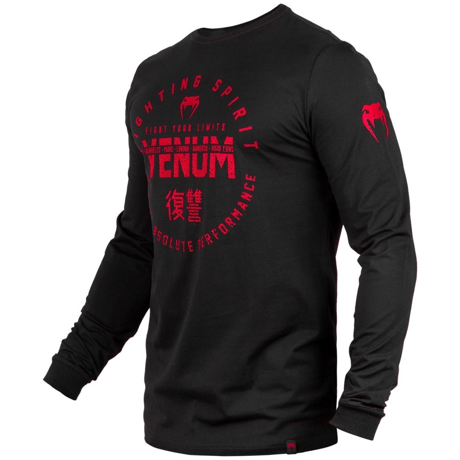 venum signature t-shirt - lange mouwen - zwartrood