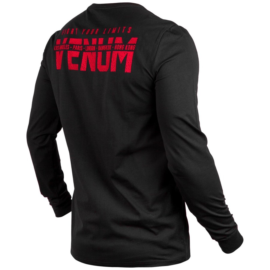 venum signature t-shirt - lange mouwen - zwartrood