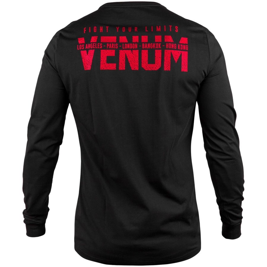 venum signature t-shirt - lange mouwen - zwartrood