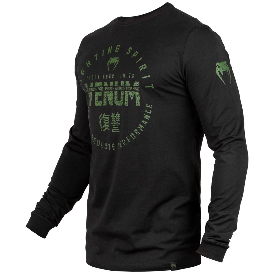 venum signature t-shirt - lange mouwen - zwartkaki - exclusief