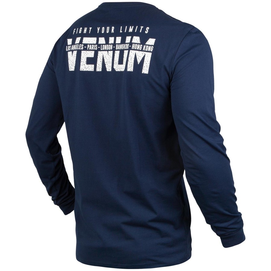 venum signature t-shirt - lange mouwen - marineblauwwit