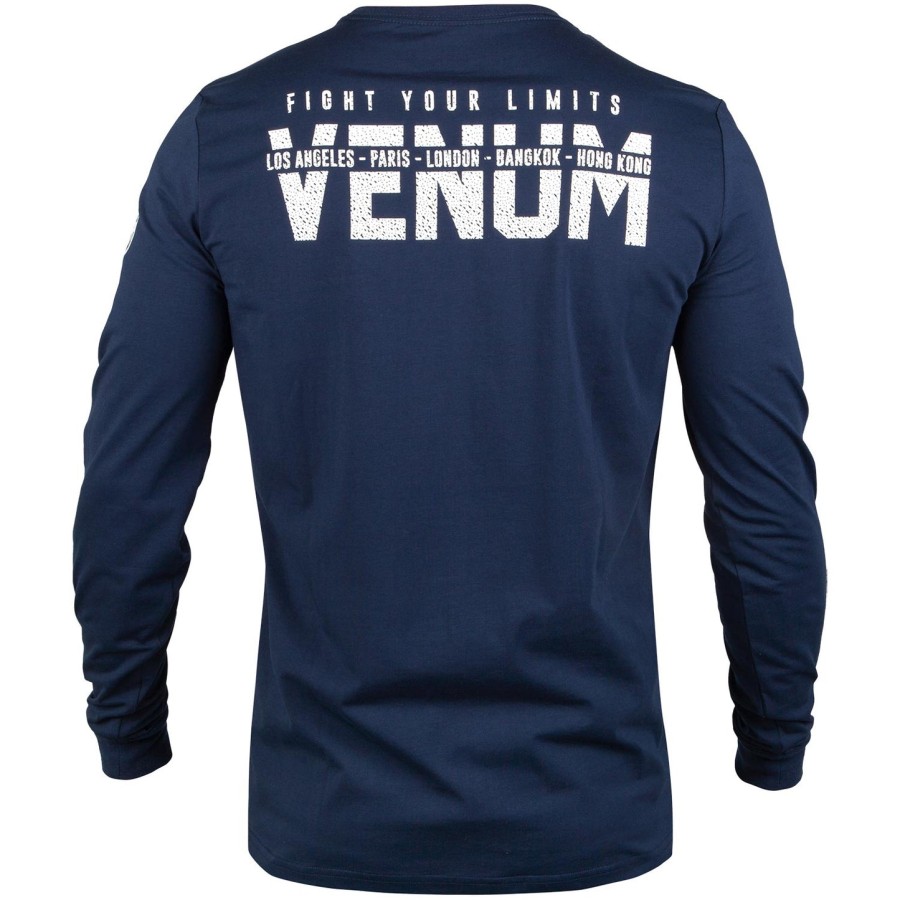 venum signature t-shirt - lange mouwen - marineblauwwit