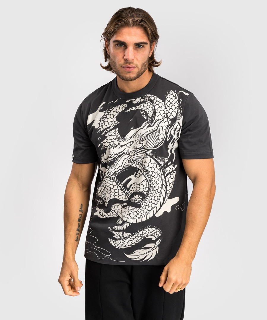 venum dragon flight heren t-shirt - houtskoolgrijscrème wit