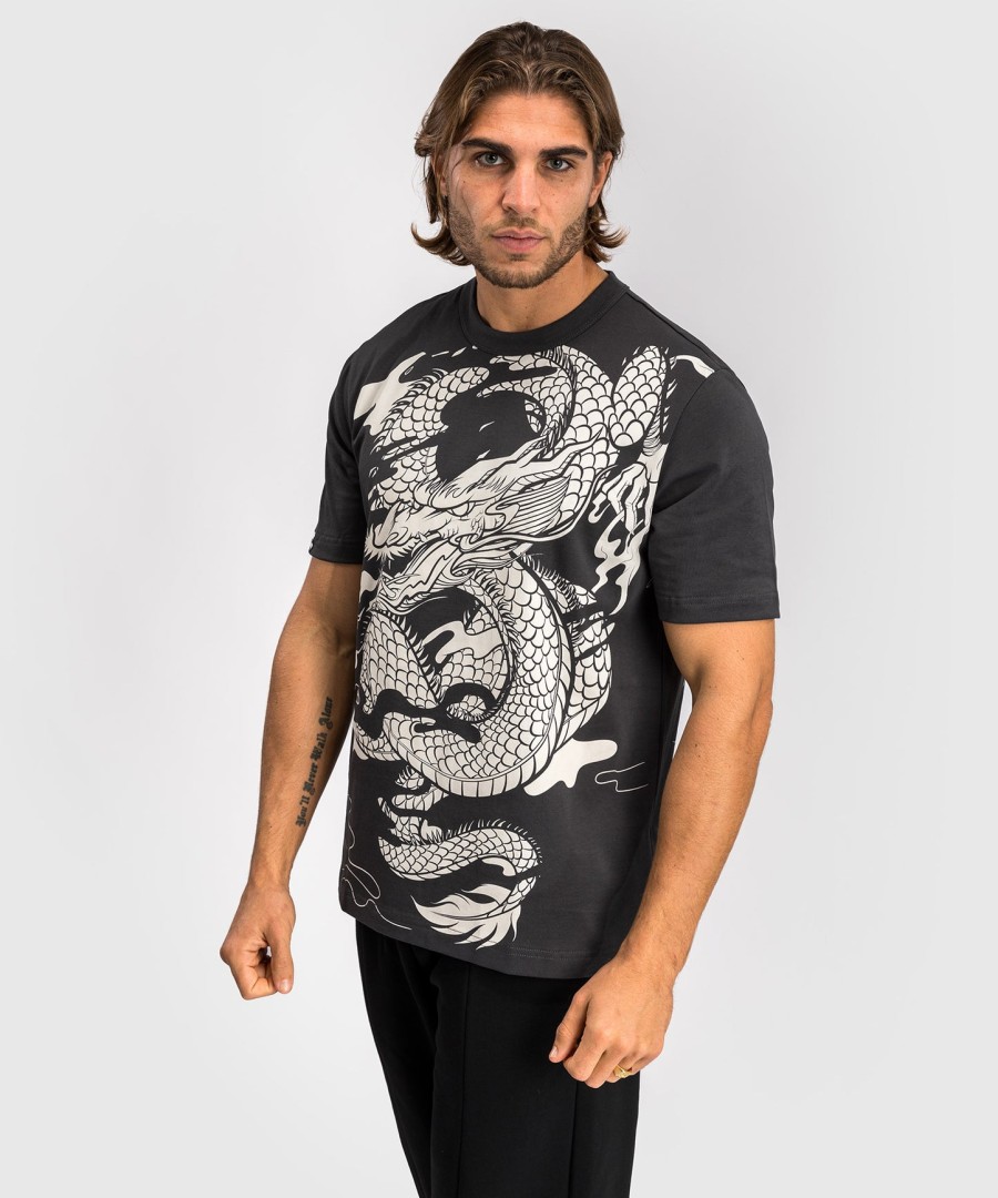 venum dragon flight heren t-shirt - houtskoolgrijscrème wit
