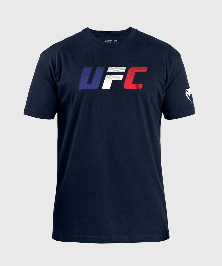 heren ufc unrivaled by venum marineblauw t-shirt met franse vlag
