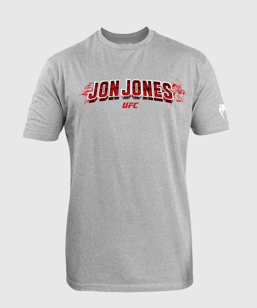 heren ufc unrivaled by venum heather grey jon jones t-shirt