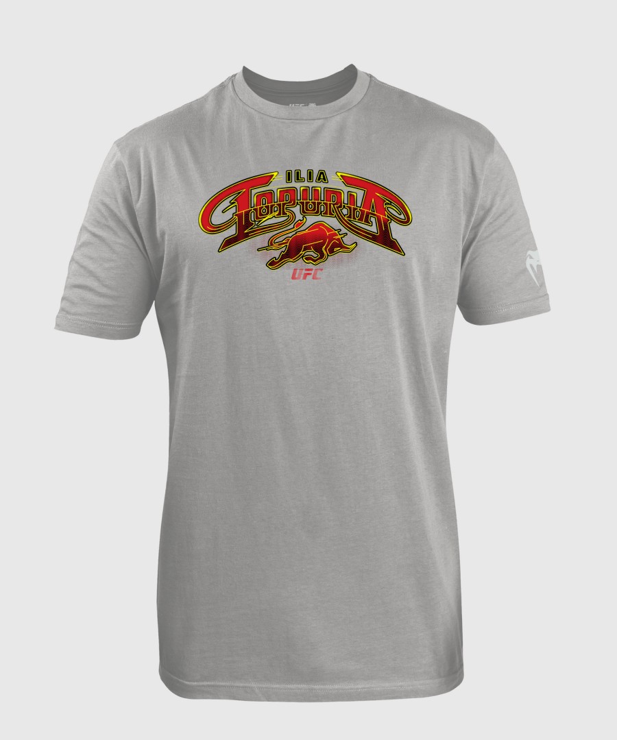 heren ufc ongeëvenaard door venum heather grey ilia topuria t-shirt