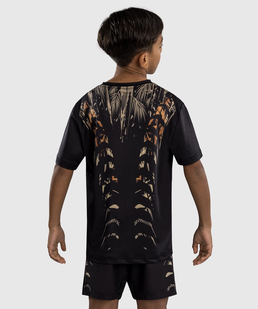 venum tiger dry tech t-shirt voor kinderen - zwartneonoranje