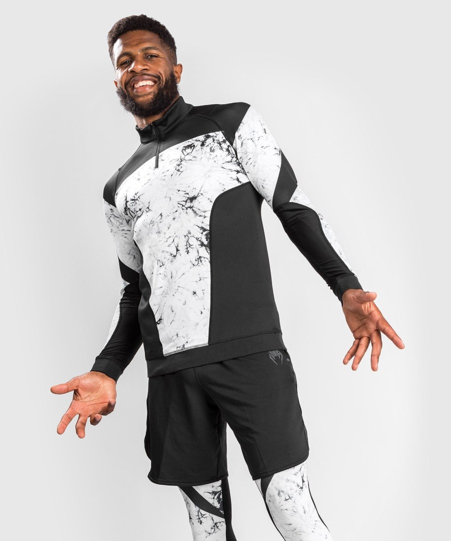 venum g-fit marble dry tech shirt met lange mouwen en ritssluiting in de kraag - marble