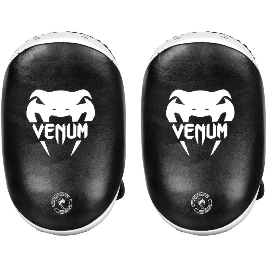 venum kick pads leer - zwartwit