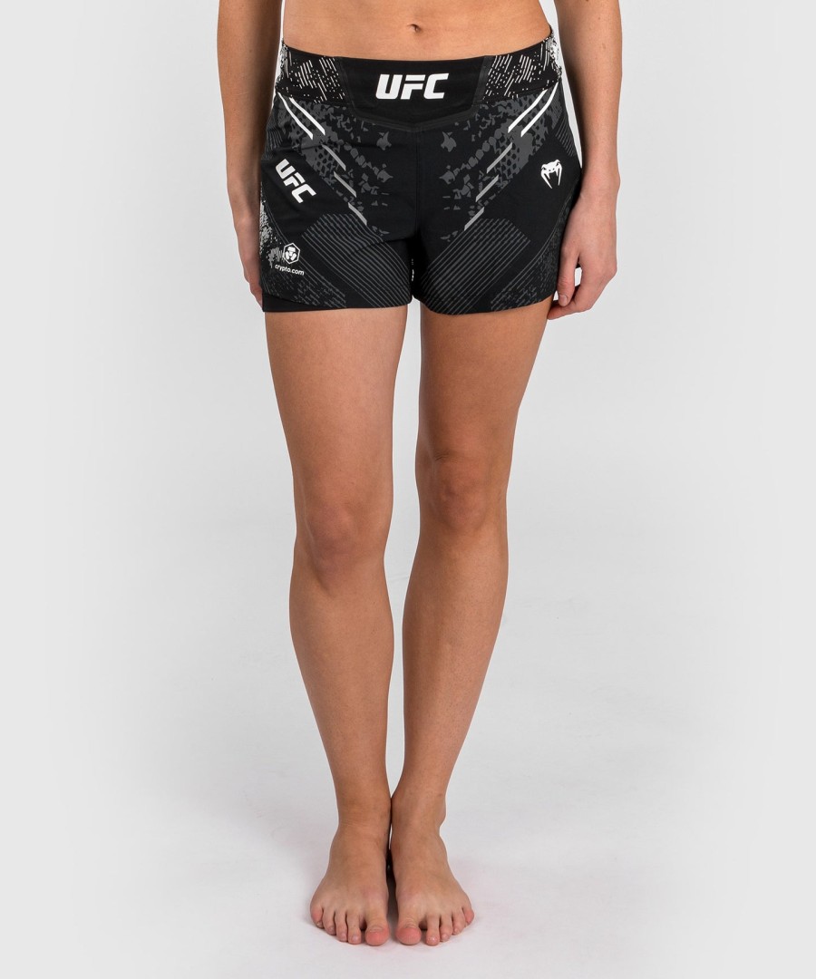 ufc adrenaline by venum gepersonaliseerde authentieke fight night dames vechtshort - zwart