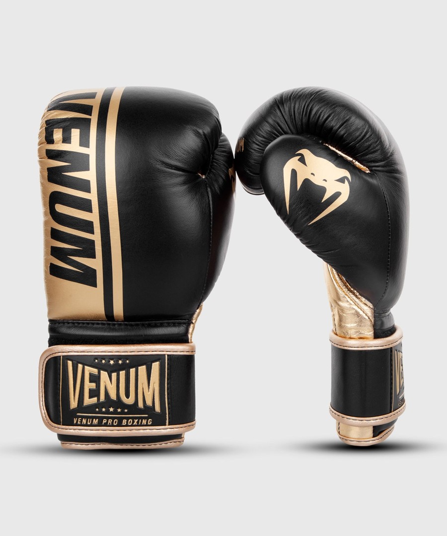 venum shield pro bokshandschoenen met klittenbandsluiting - zwartgoud