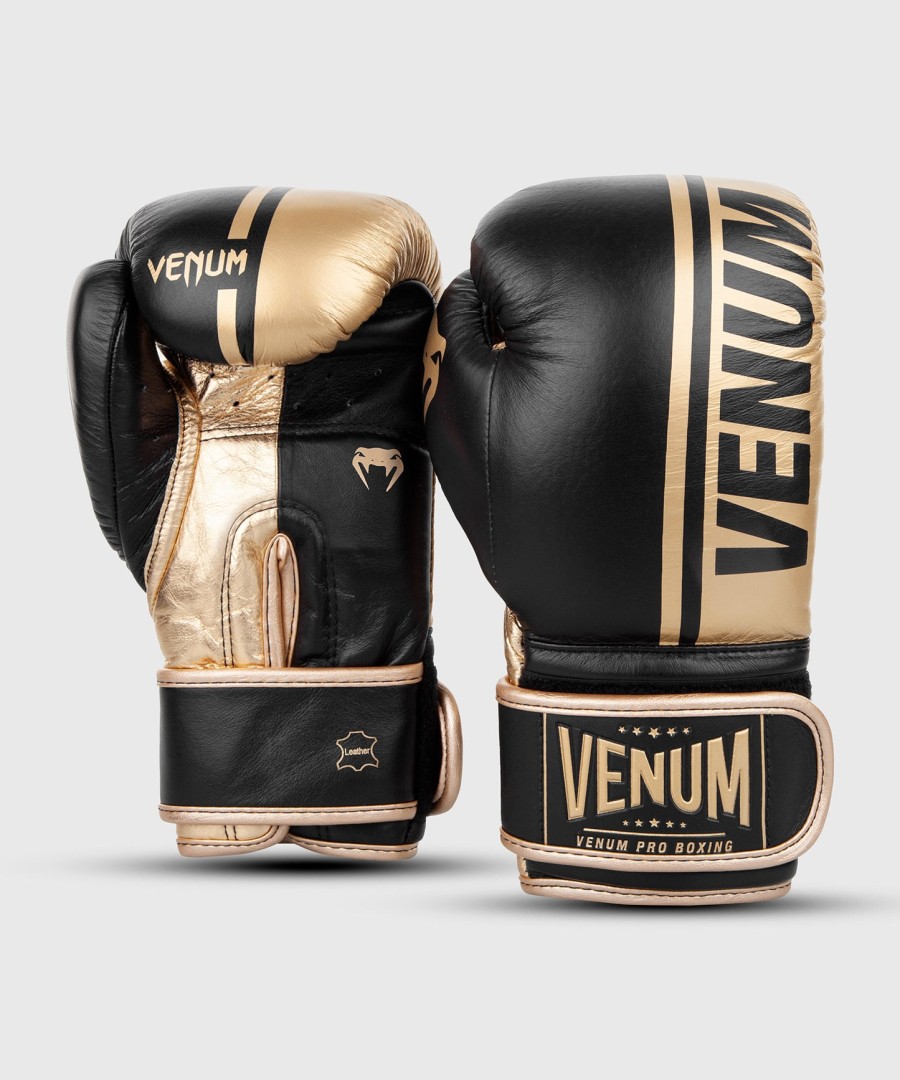 venum shield pro bokshandschoenen met klittenbandsluiting - zwartgoud