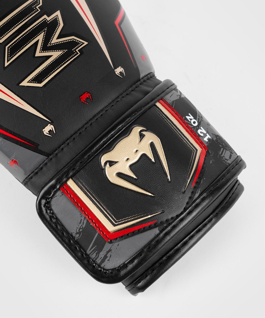venum elite evo bokshandschoenen - zwartgoudrood
