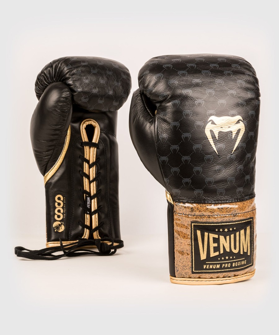 venum coco monogram pro bokshandschoenen met vetersluiting - intens zwart