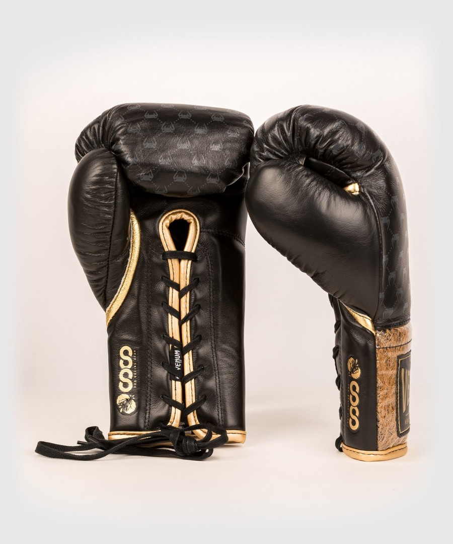 venum coco monogram pro bokshandschoenen met vetersluiting - intens zwart
