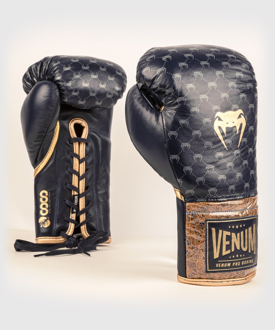 venum coco monogram pro bokshandschoenen met vetersluiting - staatsblauw