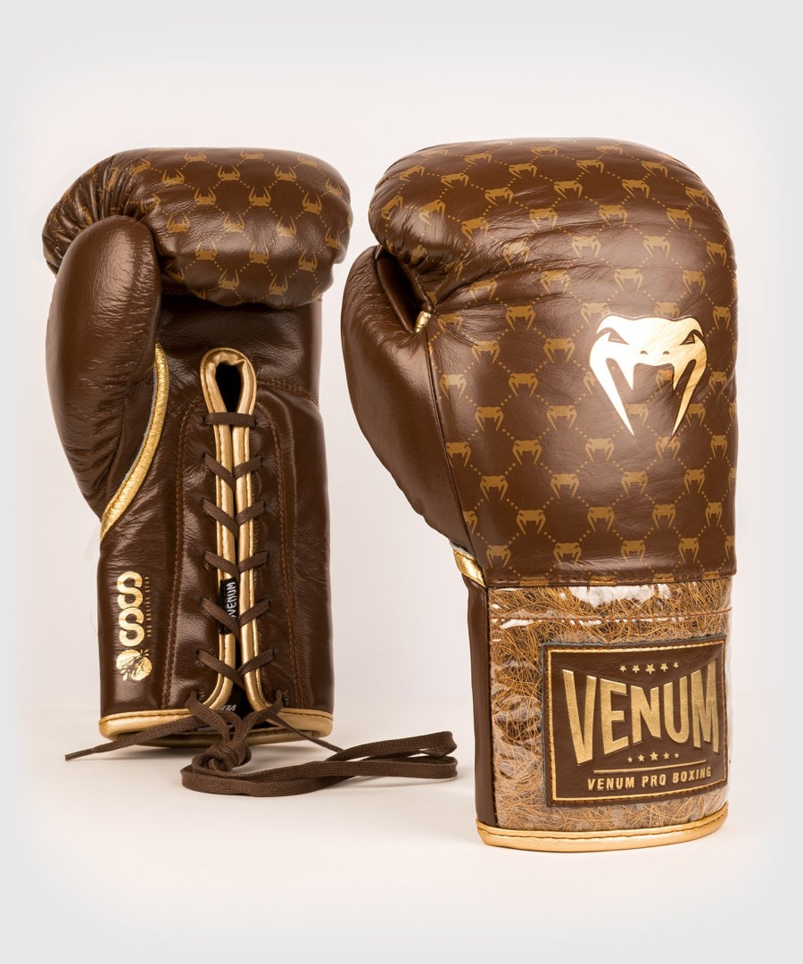 venum coco monogram pro bokshandschoenen met vetersluiting - grizzly brown