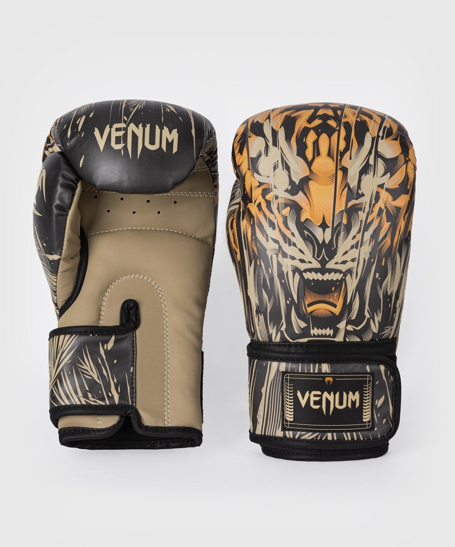 venum tiger bokshandschoenen - zwartneonoranje